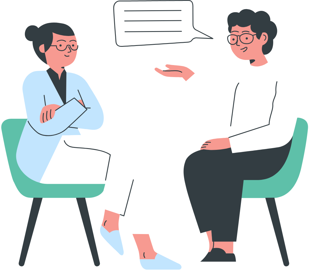 Ilustración de atención psicológica por videollamada